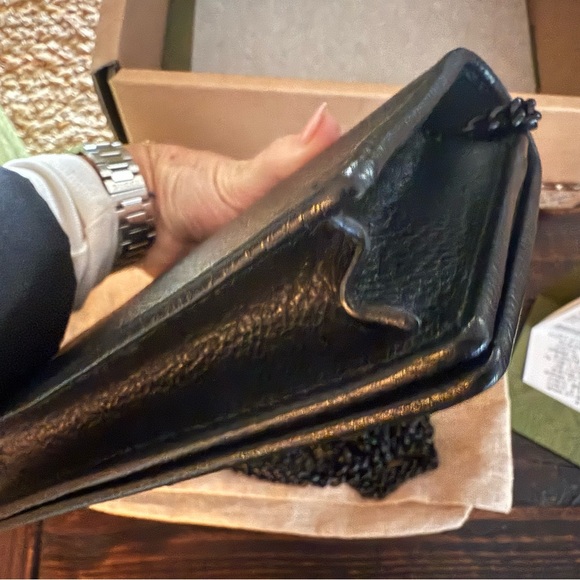 Authentic Gucci GG Marmont Cassandra Crossbody black on black - new! - Picture 6 of 8